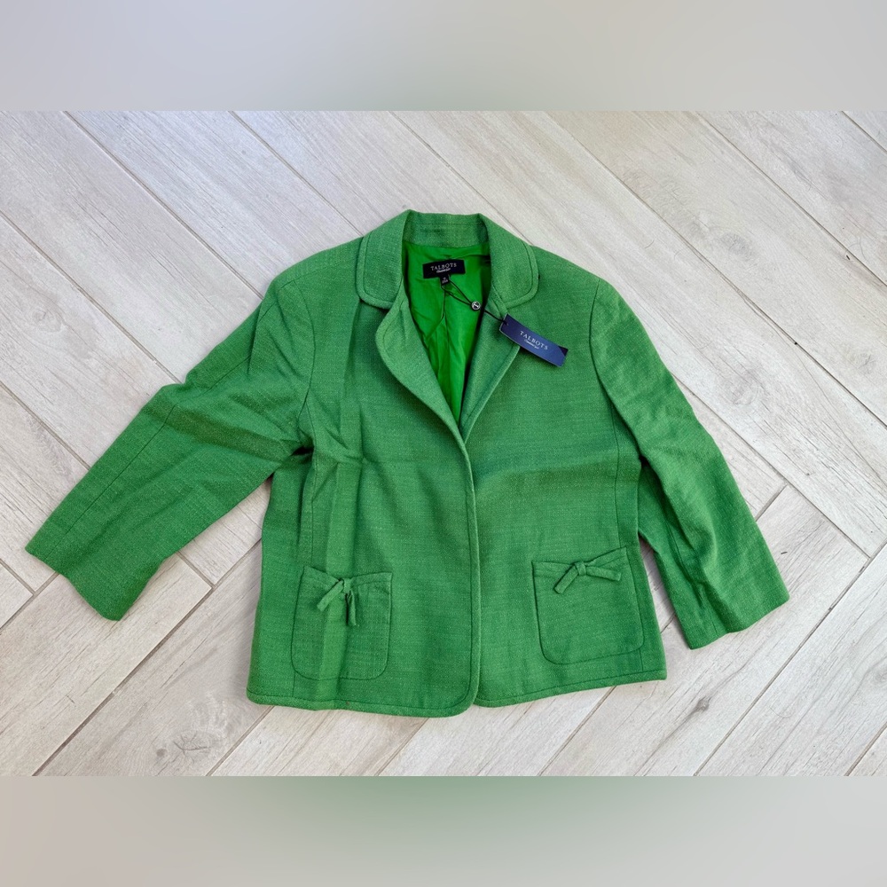 NWT Talbots Bright Green Women's Blazer Jacket